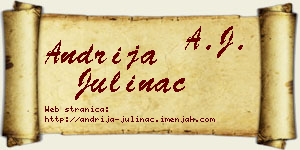 Andrija Julinac vizit kartica